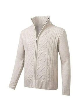 Cardigan Zip up cream cardigan. Medium